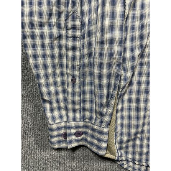 The North Face Button Up Shirt Men's Large Blue Plaid Longsleeve Vented Outdoor - Picture 5 of 10